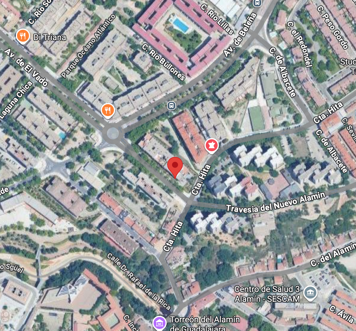 Ubicación del CentroAkhara<br />
Calle Laguna de Taravilla, 2,<br />
Guadalajara, España